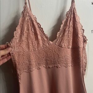 Lace Trim Pink dress